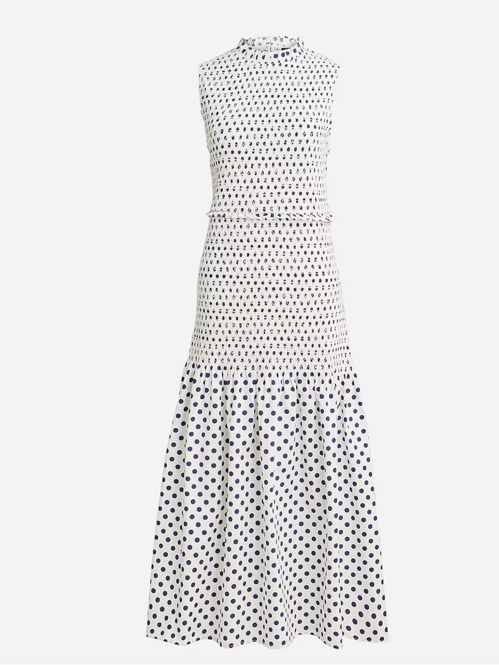 J. Crew drop waist Polka Dot Smocked Dress - Picture 1 of 6